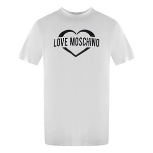 Love Moschino T-shirt Met Opvallend Hartlogo In Wit