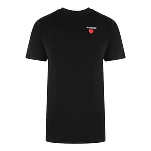 Love Moschino T-shirt Met Klein Hartlogo, Zwart