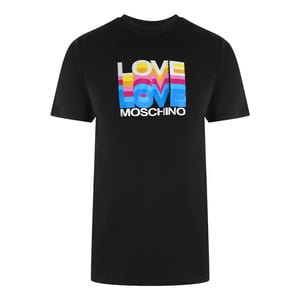 Love Moschino Multi Logo Zwart T-shirt