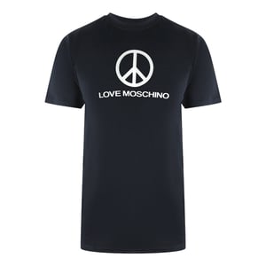 Love Moschino Peace Logo Zwart T-shirt