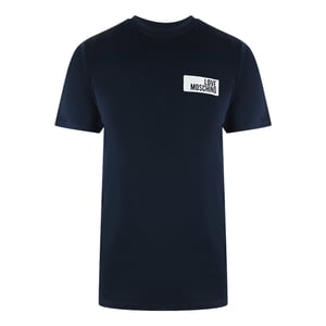 Ik Ben Dol Op Het Moschino Block Logo T-shirt In Marineblauw