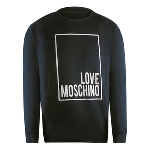 Love Moschino Box Logo Zwarte Sweatshirt