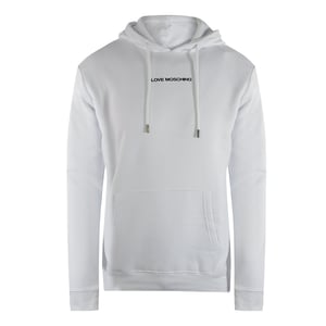 Love Moschino Effen Witte Hoodie Met Logo