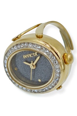 Invicta Mini 49601 Dames Horloge - Quartz Uurwerk - Roestvrij Staal met zwarte Wijzerplaat - 24mm