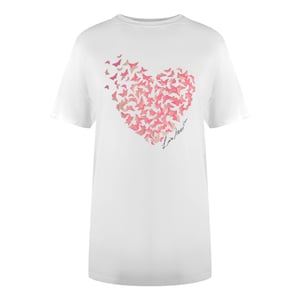 Love Moschino Flutter Heart Design Wit T-shirt