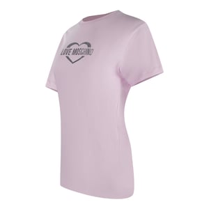Love Moschino Shiny Heart Logo Pink T-shirt