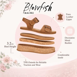 Blowfish Malibu Dames Tan nep leren Platform Sandals - Magisch
