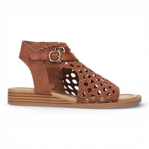 Blowfish Malibu Dames Cognac Bruine Weefsel Micro Wedge Sandals - Anuella
