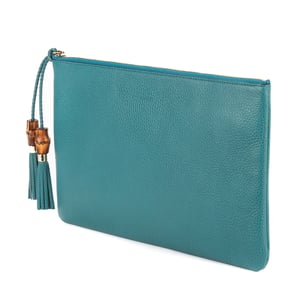 Bamboo Braided Tassel Zip Clutch  Clutch