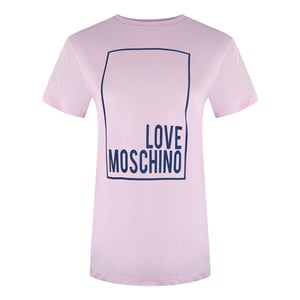 Love Moschino Box Logo Roze T-shirt