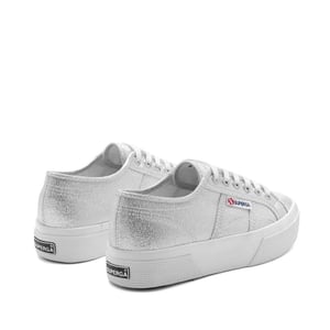 Superga Dames/Dames 2740 Lame Platform Trainers (Grijs Zilver)
