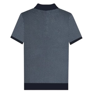 Lambretta Heren Gebreide Kwart Rits Poloshirt (Marineblauw)