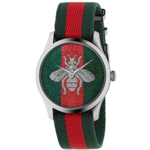Gucci G-Timeless Bee herenhorloge met stoffen band - YA1264148