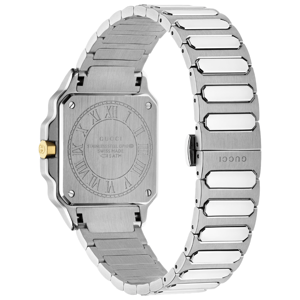 Gucci YA166506 G-Flat Zilveren Wijzerplaat Unisex Horloge