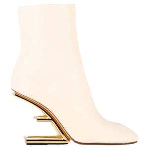 Fendi First enkellaarsjes in wit leer