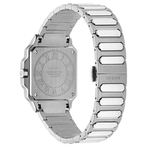 Gucci YA166504 G-Flat Zilveren Wijzerplaat Unisex Horloge