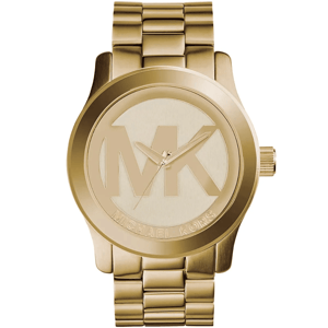 Michael Kors Runway XL MK5473 Dames Gouden Roestvrijstalen Horloge 45mm