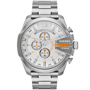 Diesel Mega Chief DZ4328 Chronograaf 51mm Zilveren RVS Herenhorloge