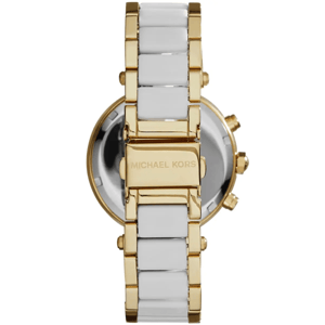 Michael Kors Parker MK6119 Dames Twee-Tonige Chronograaf Horloge 39 mm Goud & Wit