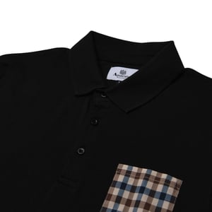 Aquascutum Active Beach Sailor Geruit Zwart Poloshirt