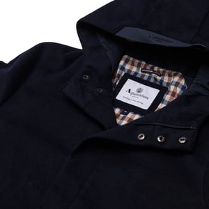 Aquascutum Active Wollen Jas Met Capuchon In Marineblauw