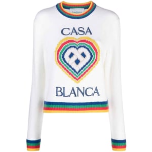 Casablanca Heart Casa Brand Trui Wit Gebreid