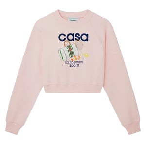 Casablanca Bedrukte Cropped Sport-sweatshirts In Roze