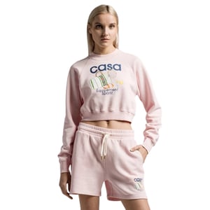 Casablanca Bedrukte Cropped Sport-sweatshirts In Roze