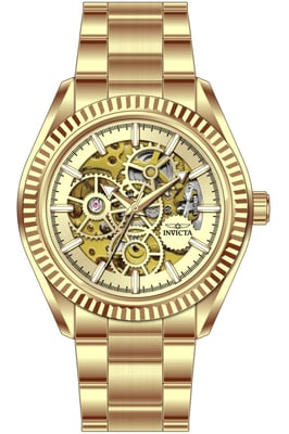 Invicta Objet D Art 69752 Heren Horloge - Automatisch Uurwerk - Roestvrij Staal met gouden Wijzerplaat - 43mm