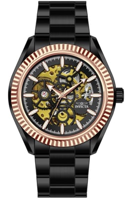 Invicta Objet D Art 69757 Heren Horloge - Automatisch Uurwerk - Roestvrij Staal met zwarte Wijzerplaat - 43mm