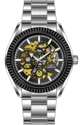 Invicta Objet D Art 69755 Heren Horloge - Automatisch Uurwerk - Roestvrij Staal met zwarte Wijzerplaat - 43mm