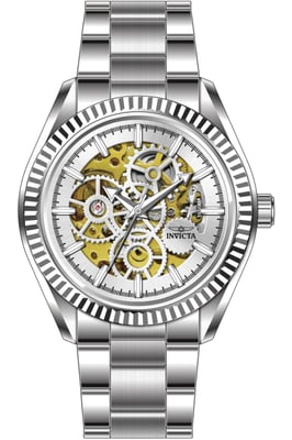Invicta Objet D Art 69751 Heren Horloge - Automatisch Uurwerk - Roestvrij Staal met zilveren Wijzerplaat - 43mm