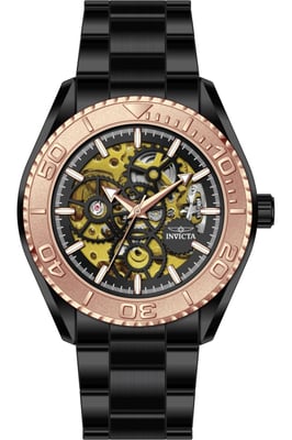 Invicta Objet D Art 69764 Heren Horloge - Automatisch Uurwerk - Roestvrij Staal met zwarte Wijzerplaat - 43mm