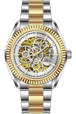 Invicta Objet D Art 69753 Heren Horloge - Automatisch Uurwerk - Roestvrij Staal met zilveren Wijzerplaat - 43mm