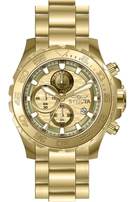Invicta Pro Diver 50248 Heren Horloge - Quartz Uurwerk - Roestvrij Staal met gouden Wijzerplaat - 54mm