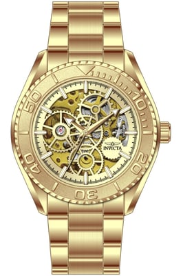 Invicta Objet D Art 69759 Heren Horloge - Automatisch Uurwerk - Roestvrij Staal met gouden Wijzerplaat - 43mm