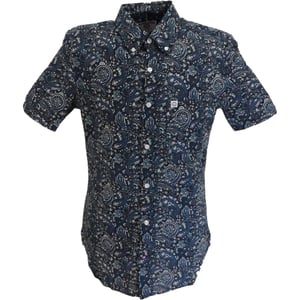Lambretta Heren overhemd Paisley (Zwart/Grijs/Blauw)