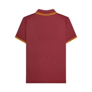 Lambretta Heren Houndstooth Polo Shirt (Bordeaux/Geel)