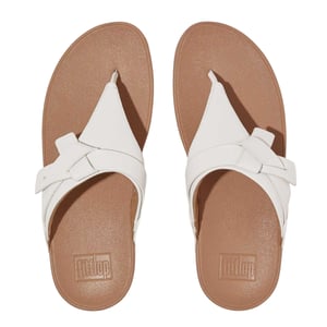 Fit Flop Dames Lulu Geknoopte Leren Sandalen (Wit)