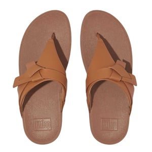 Fit Flop Dames Lulu Geknoopte Leren Sandalen (Beige)