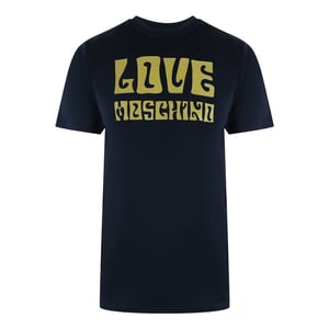 Love Moschino Marineblauwe T-shirt Met Cool Logo