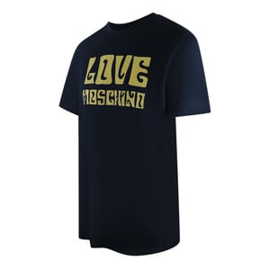 Love Moschino Marineblauwe T-shirt Met Cool Logo