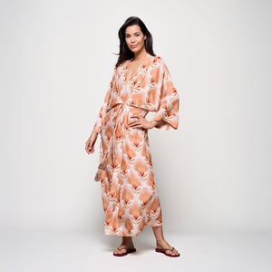 Caroline Tensen Islay Kimono Jurk Zand / Multi