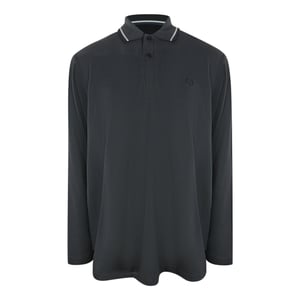 Fred Perry Witte Polo Met Dubbele Kraag En Lange Mouwen In Antracietgrijs