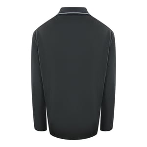 Fred Perry Witte Polo Met Dubbele Kraag En Lange Mouwen In Antracietgrijs