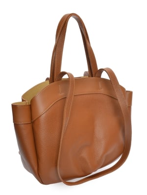 Anna Luchini Brown Rundleer Tas