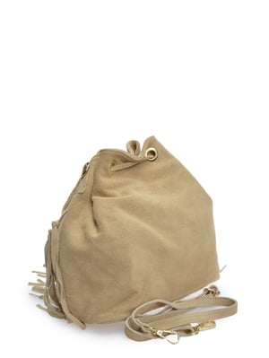Roberta M Beige Rundleer Tas