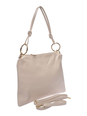 Luisa Vannini Beige Rundleer Tas