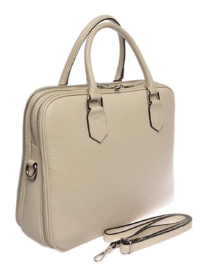 Luisa Vannini Beige Rundleer Tas