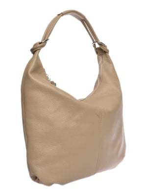 Luisa Vannini Beige Rundleer Tas